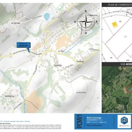 Carte IGN du secteur situant le terrain à l'échelle de la commune